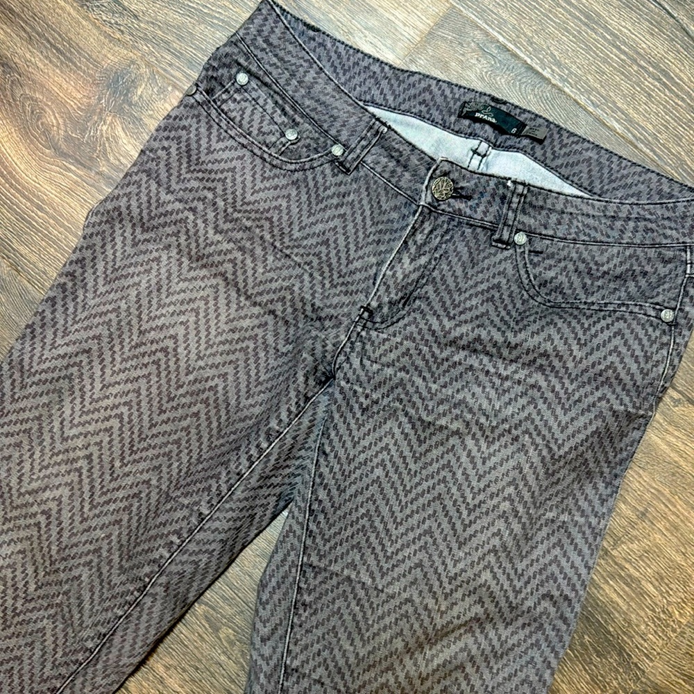 PrAna light weight jeans with herringbone pattern